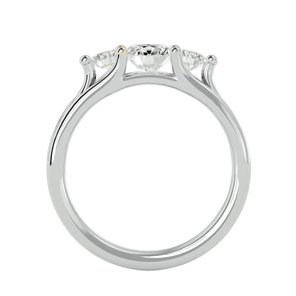 Carla side round diamond engagement ring