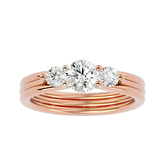 Carla side round diamond engagement ring