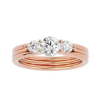 Carla side round diamond engagement ring