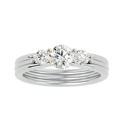 Carla side round diamond engagement ring