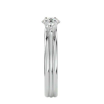 Carla side round diamond engagement ring
