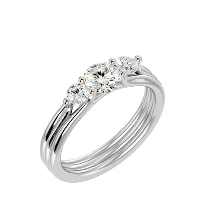 Carla side round diamond engagement ring
