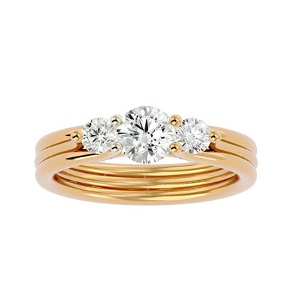 Carla side round diamond engagement ring