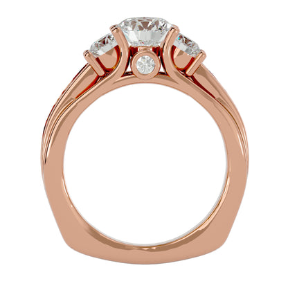 Elisabetta side round diamond engagement ring