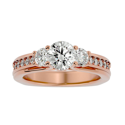 Elisabetta side round diamond engagement ring