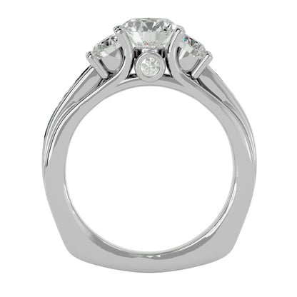 Elisabetta side round diamond engagement ring