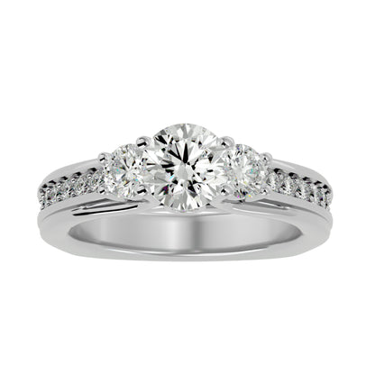 Elisabetta side round diamond engagement ring