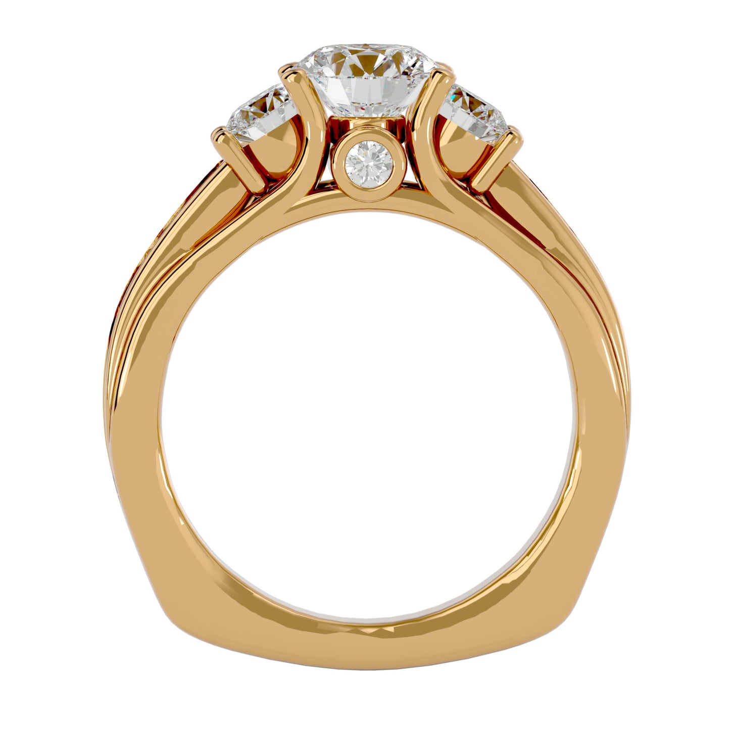Elisabetta side round diamond engagement ring