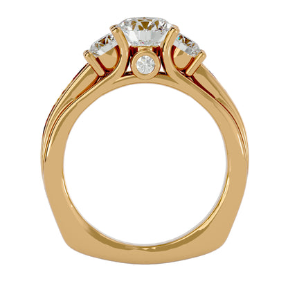 Elisabetta side round diamond engagement ring