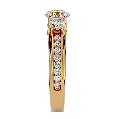 Elisabetta side round diamond engagement ring