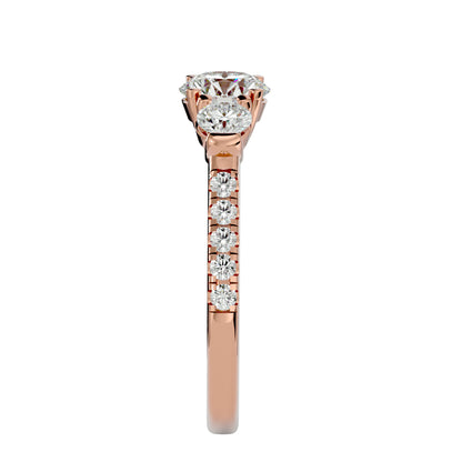 Paola side round diamond engagement ring
