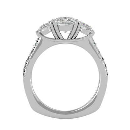 Paola side round diamond engagement ring