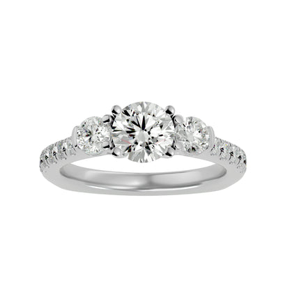 Paola side round diamond engagement ring