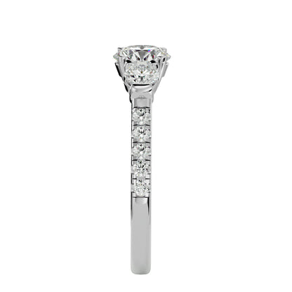 Paola side round diamond engagement ring