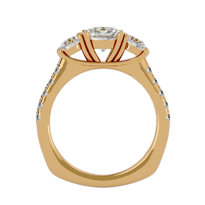 Paola side round diamond engagement ring