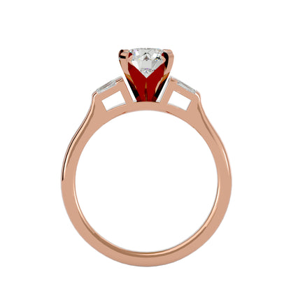 Antonia side taper diamond engagement ring