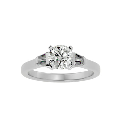 Antonia side taper diamond engagement ring