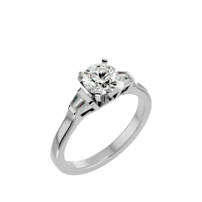 Antonia side taper diamond engagement ring