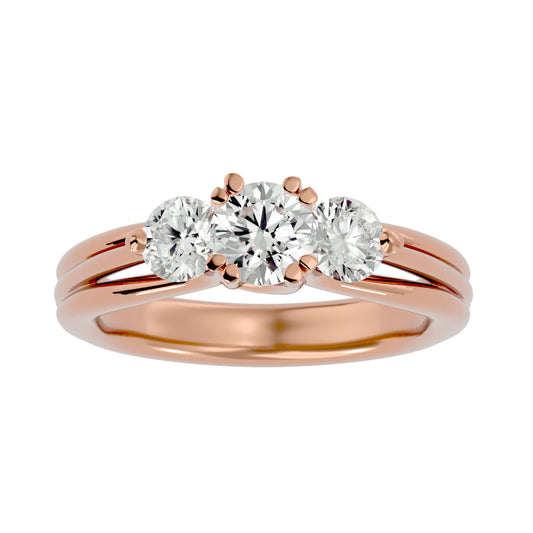 Teresa split prong diamond engagement ring