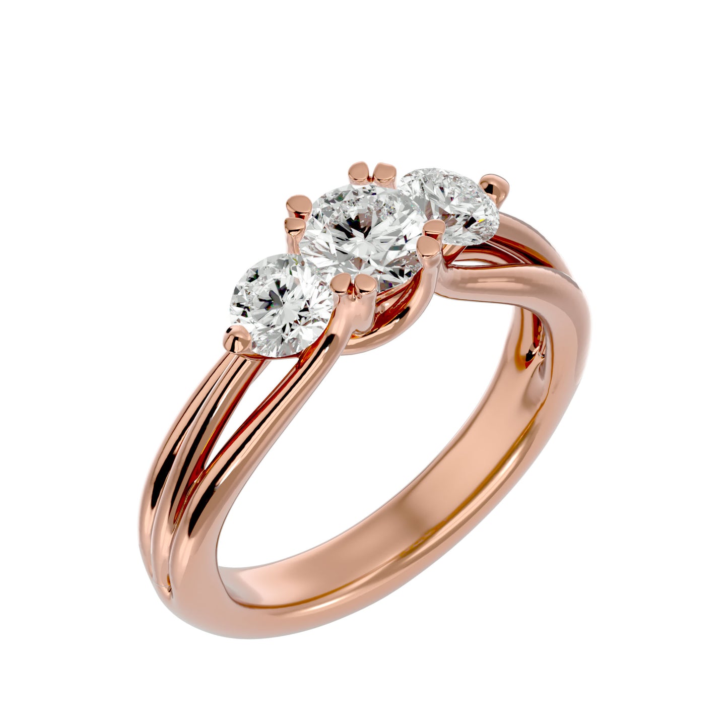 Teresa split prong diamond engagement ring
