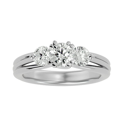 Teresa split prong diamond engagement ring