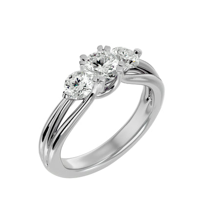 Teresa split prong diamond engagement ring