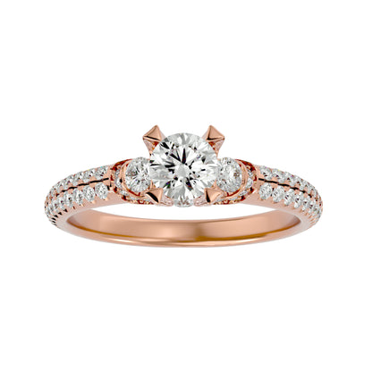 Cornelia side round diamond engagement ring