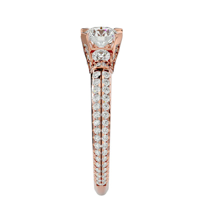 Cornelia side round diamond engagement ring