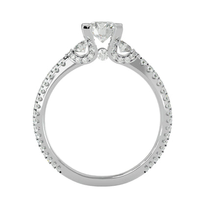 Cornelia side round diamond engagement ring