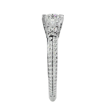 Cornelia side round diamond engagement ring