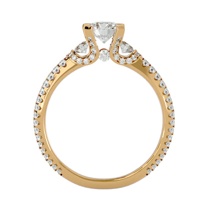 Cornelia side round diamond engagement ring
