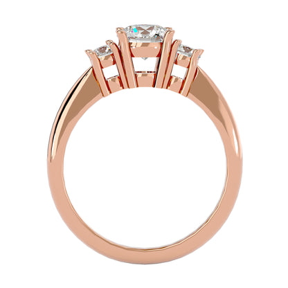 Nienke side round diamond engagement ring