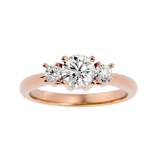 Nienke side round diamond engagement ring