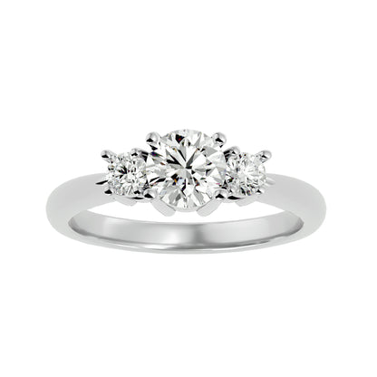 Nienke side round diamond engagement ring