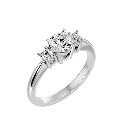 Nienke side round diamond engagement ring
