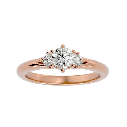 Liu three stone diamond engagement ring