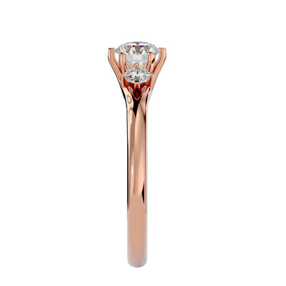 Liu three stone diamond engagement ring
