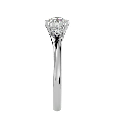 Liu three stone diamond engagement ring