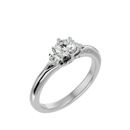 Liu three stone diamond engagement ring