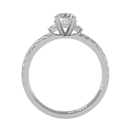Ying side princess diamond engagement ring