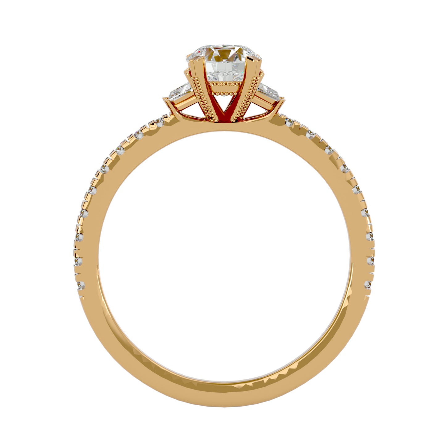 Ying side princess diamond engagement ring