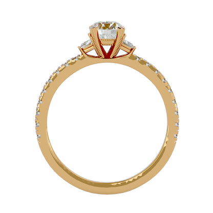 Ying side princess diamond engagement ring