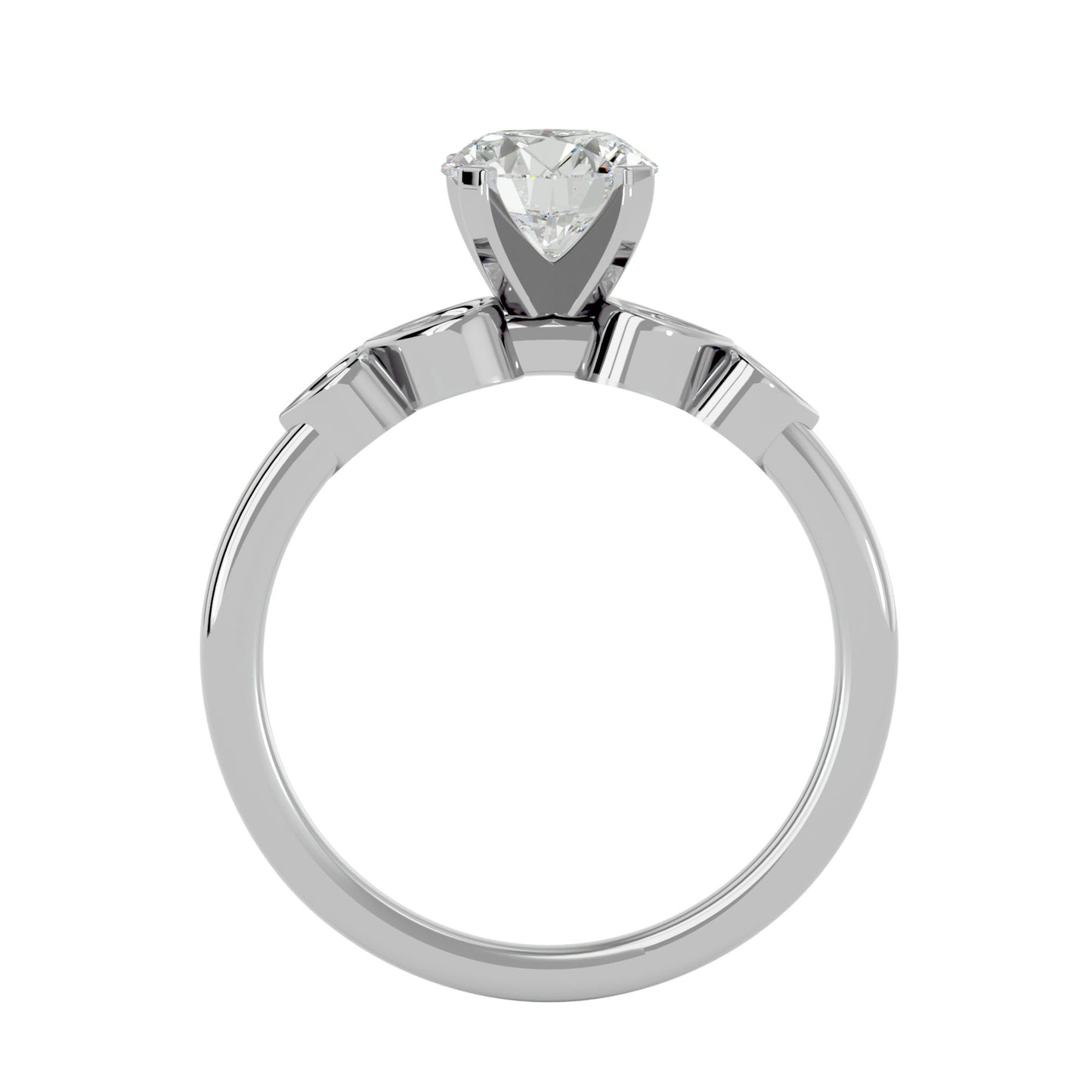 Jing side diamond engagement ring