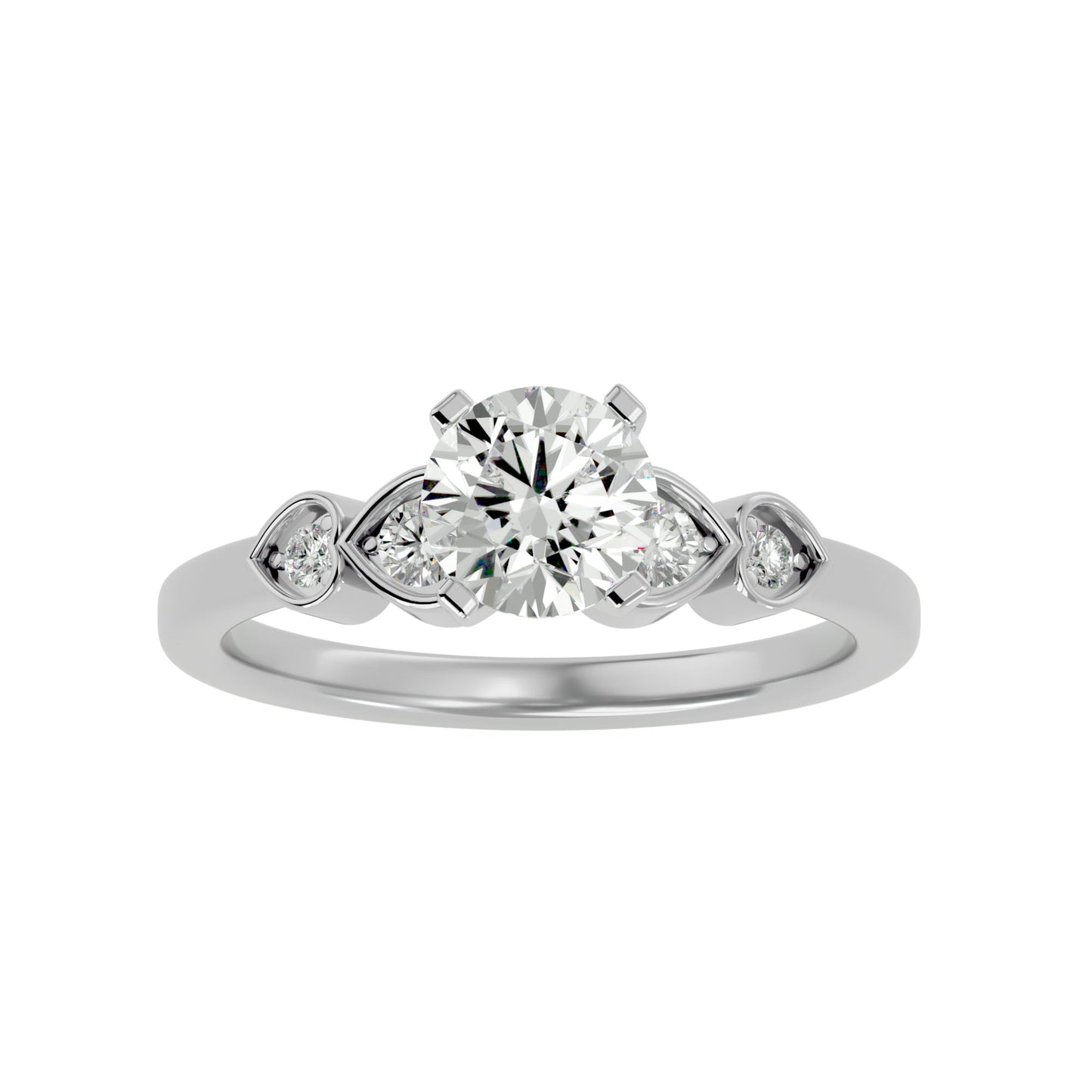 Jing side diamond engagement ring