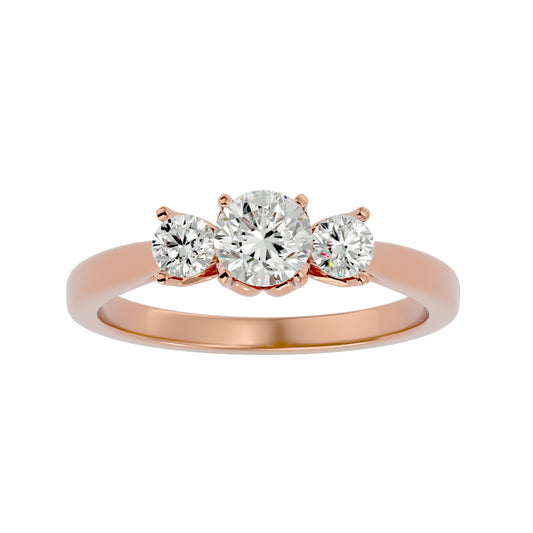 Xinyi three stone diamond engagement ring