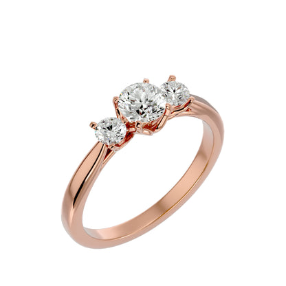 Xinyi three stone diamond engagement ring