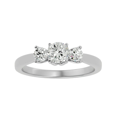 Xinyi three stone diamond engagement ring