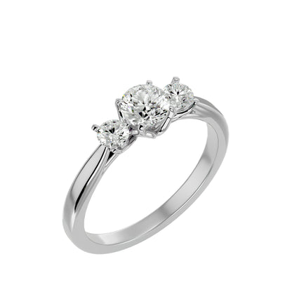 Xinyi three stone diamond engagement ring
