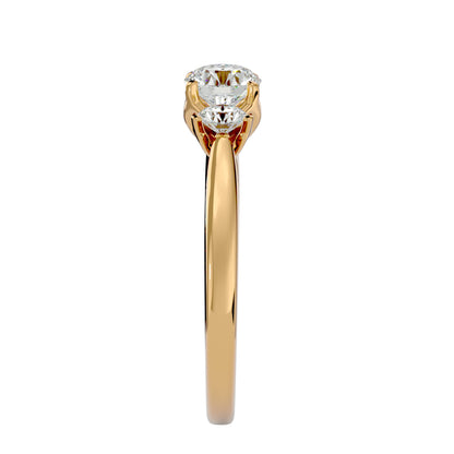 Xinyi three stone diamond engagement ring