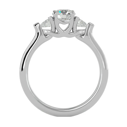Zhen side pear diamond engagement ring